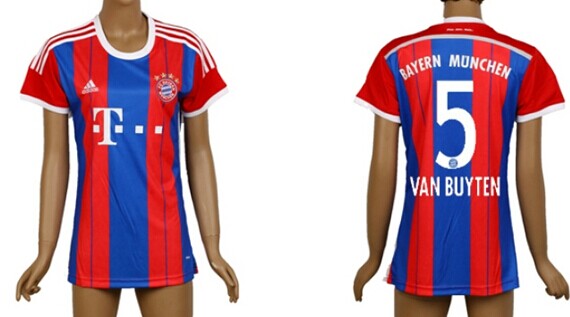 2014/15 Bayern Munchen #5 Van Buyten Home Soccer AAA+ T-Shirt_Womens