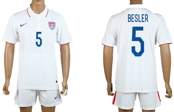 2014 World Cup USA #5 Besler Home Soccer Shirt Kit