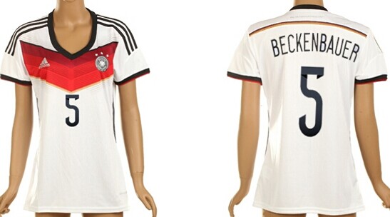 2014 World Cup Germany #5 Beckenbauer Home Soccer AAA+ T-Shirt_Womens
