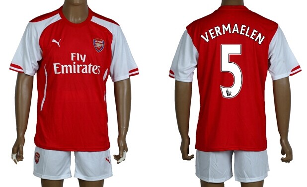 2014/15 Arsenal FC #5 Vermaelen Home Soccer Shirt Kit