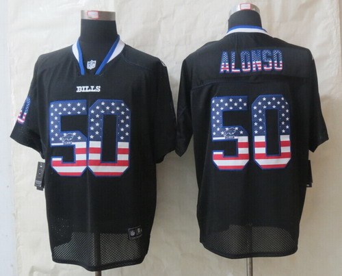 Nike Buffalo Bills #50 Kiko Alonso 2014 USA Flag Fashion Black Elite Jersey