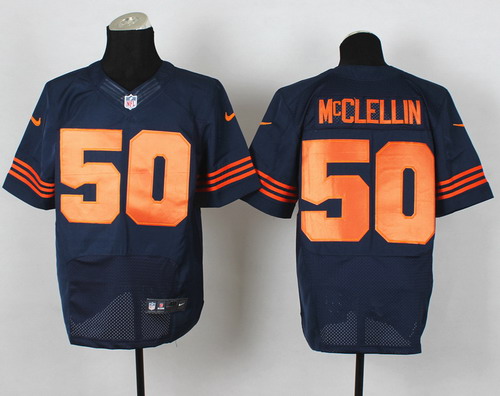 Nike Chicago Bears #50 Shea McClellin Blue With Orange Elite Jersey