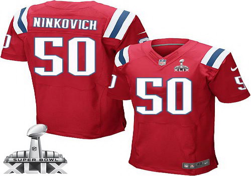 Nike New England Patriots #50 Rob Ninkovich 2015 Super Bowl XLIX Red Elite Jersey