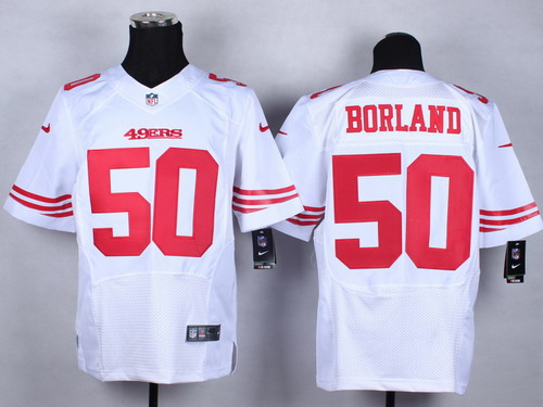 Nike San Francisco 49ers #50 Chris Borland White Elite Jersey