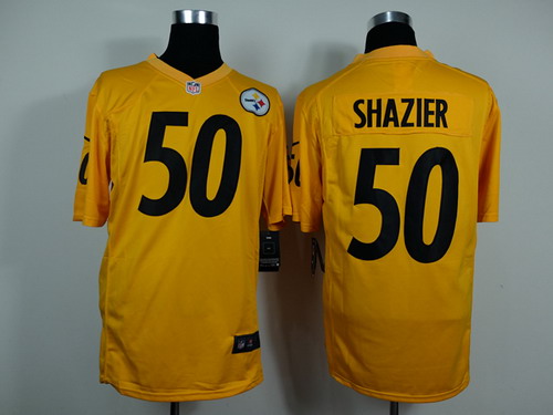 Nike Pittsburgh Steelers #50 Ryan Shazier Yellow Game Jersey
