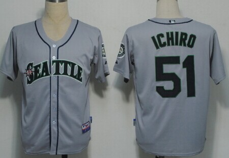 Seattle Mariners #51 Ichiro Suzuki Grey Jersey