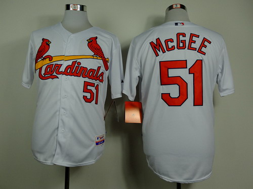 St. Louis Cardinals #51 Willie McGee White Cool Base Jersey