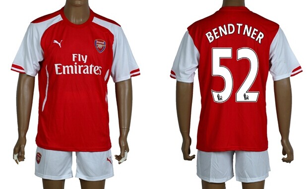 2014/15 Arsenal FC #52 Bendtner Home Soccer Shirt Kit