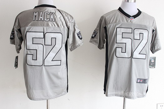 Nike Oakland Raiders #52 Khalil Mack Gray Shadow Elite Jersey