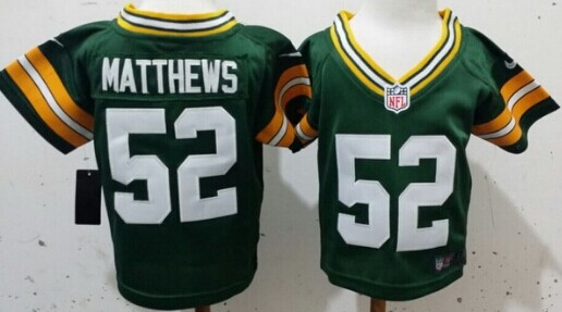 Nike Green Bay Packers #52 Clay Matthews Green Toddlers Jersey