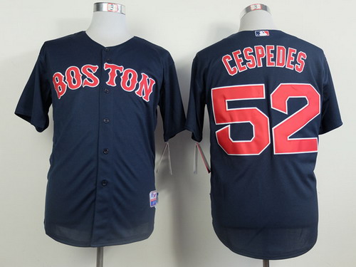 Boston Red Sox #52 Yoenis Cespedes Navy Blue Jersey