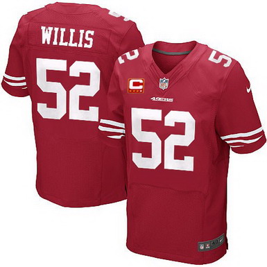 Nike San Francisco 49ers #52 Patrick Willis Red C Patch Elite Jersey
