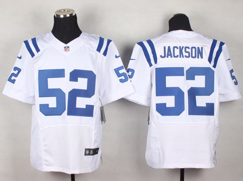 Nike Indianapolis Colts #52 D'Qwell Jackson White Elite Jersey