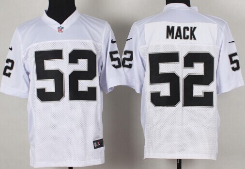 Nike Oakland Raiders #52 Khalil Mack White Elite Jersey