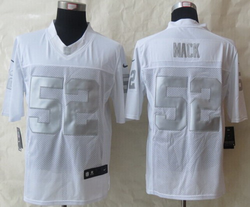 Nike Oakland Raiders #52 Khalil Mack Platinum White Limited Jersey
