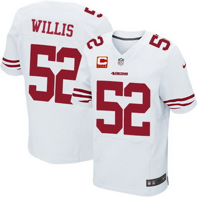 Nike San Francisco 49ers #52 Patrick Willis White C Patch Elite Jersey