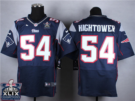 Nike New England Patriots #54 Donta Hightower 2015 Super Bowl XLIX Championship Blue Elite Jersey