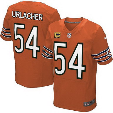 Nike Chicago Bears #54 Brian Urlacher Orange C Patch Elite Jersey