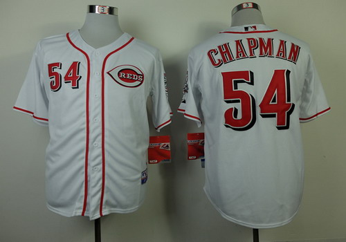 Cincinnati Reds #54 Aroldis Chapman White Jersey