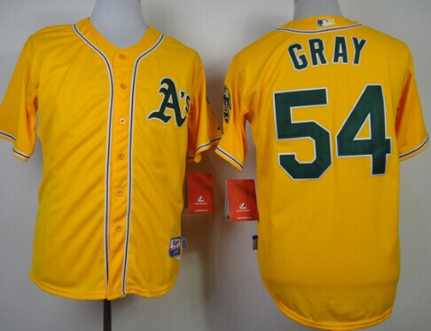 Oakland Athletics #54 Sonny Gray Yellow Jersey