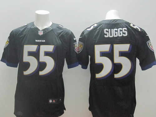 Nike Baltimore Ravens #55 Terrell Suggs 2013 Black Elite Jersey