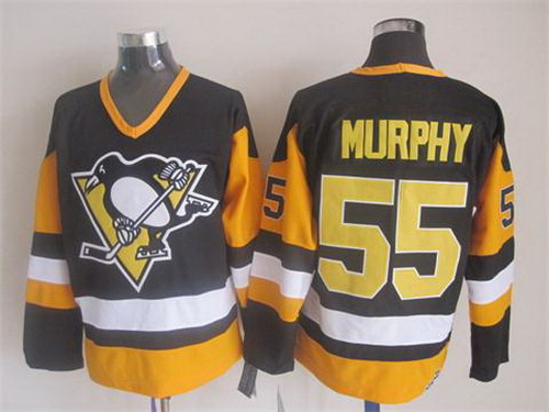 Pittsburgh Penguins #55 Larry Murphy Black Throwback CCM Jersey