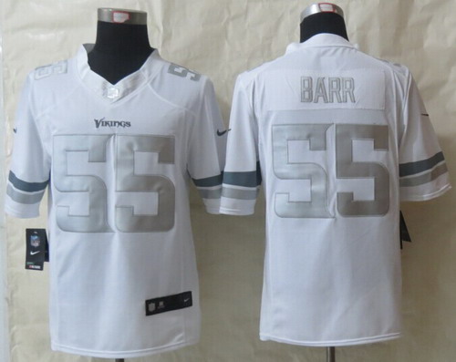 Nike Minnesota Vikings #55 Anthony Barr Platinum White Limited Jersey