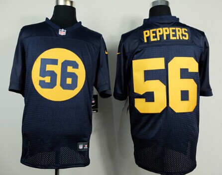 Nike Green Bay Packers #56 Julius Peppers Navy Blue Elite Jersey