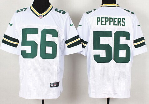 Nike Green Bay Packers #56 Julius Peppers White Elite Jersey