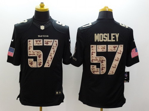 Nike Baltimore Ravens #57 C.J. Mosley Salute to Service Black Limited Jersey