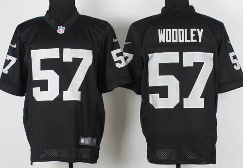 Nike Oakland Raiders #57 Lamarr Woodley Black Elite Jersey