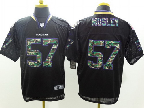 Nike Baltimore Ravens #57 C.J. Mosley Black With Camo Elite Jersey