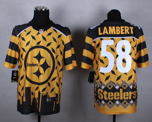 Nike Pittsburgh Steelers #58 Jack Lambert 2015 Noble Fashion Elite Jersey