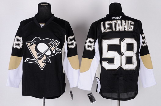 Pittsburgh Penguins #58 Kris Letang Black Jersey