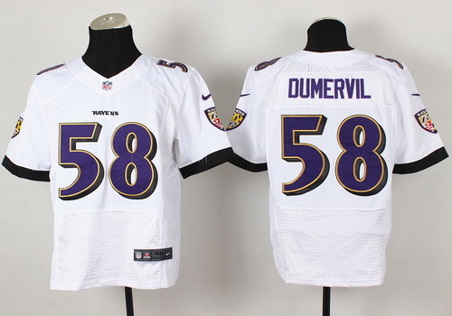 Nike Baltimore Ravens #58 Elvis Dumervil 2013 White Elite Jersey