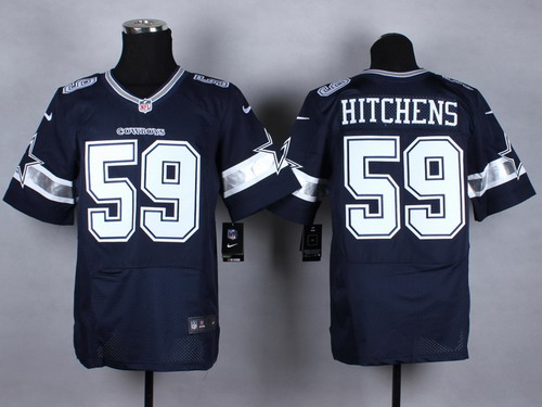 Nike Dallas Cowboys #59 Anthony Hitchens Blue Elite Jersey