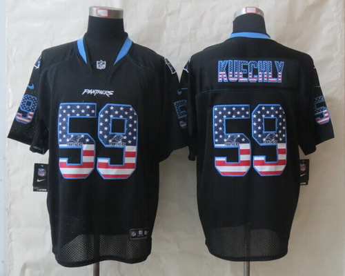 Nike Carolina Panthers #59 Luke Kuechly 2014 USA Flag Fashion Black Elite Jersey