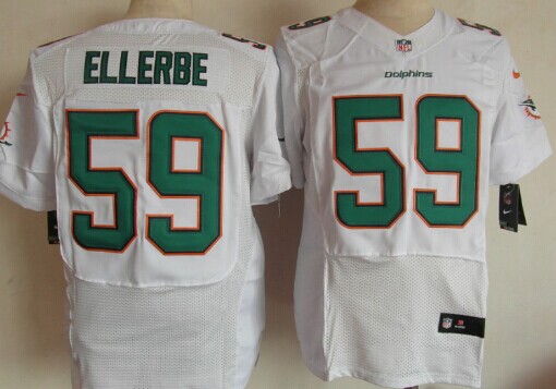 Nike Miami Dolphins #59 Dannell Ellerbe 2013 White Elite Jersey