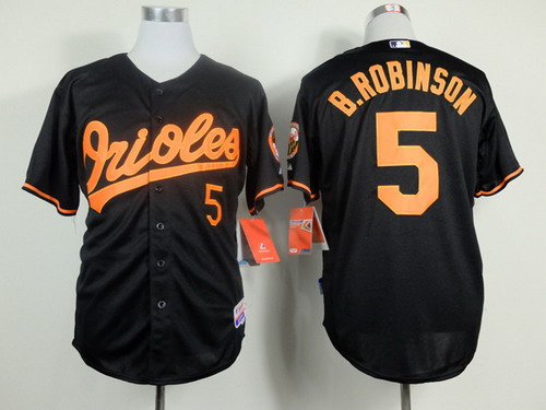 Baltimore Orioles #5 Brooks Robinson Black Cool Base Jersey