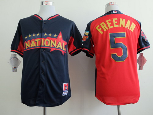 Atlanta Braves #5 Freddie Freeman 2014 All-Star Navy Blue Jersey