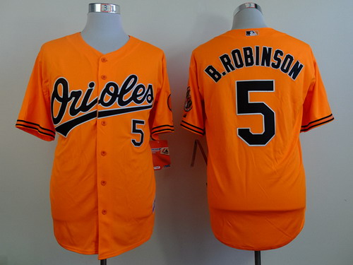 Baltimore Orioles #5 Brooks Robinson Orange Cool Base Jersey