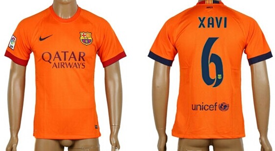 2014/15 FC Bacelona #6 Xavi Away Soccer AAA+ T-Shirt