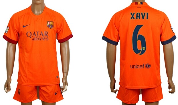 2014/15 FC Bacelona #6 Xavi Away Soccer Shirt Kit