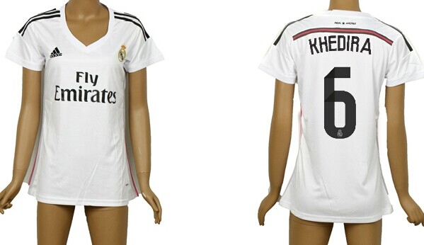 2014/15 Real Madrid #6 Khedira Home Soccer AAA+ T-Shirt_Womens