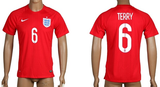 2014 World Cup England #6 Terry Away Soccer AAA+ T-Shirt