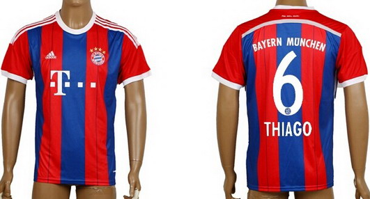 2014/15 Bayern Munchen #6 Thiago Home Soccer AAA+ T-Shirt