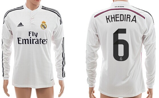2014/15 Real Madrid #6 Khedira Home Soccer Long Sleeve AAA+ T-Shirt