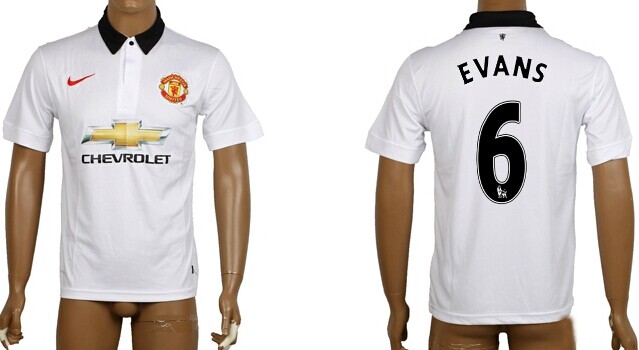 2014/15 Manchester United #6 Evans Away Soccer AAA+ T-Shirt