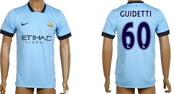 2014/15 Manchester City #60 Guidetti Home Soccer AAA+ T-Shirt