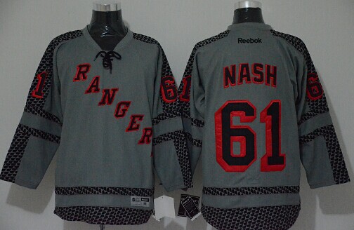 New York Rangers #61 Rick Nash Charcoal Gray Jersey